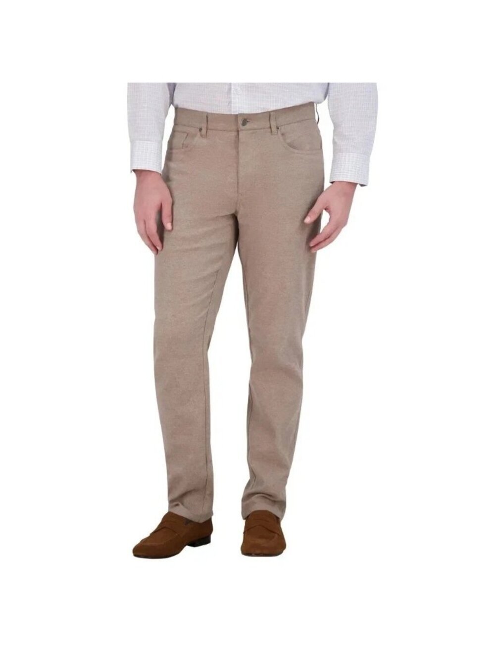 NWOT Kirkland Signature Men's 30x30 Beige Brushed 5-Pocket Pants Cotton Blend